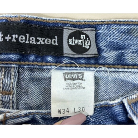 VTG Silvertab Levi's 34x30 Straight +Relaxed (Actual 31x28) USA Grunge Jeans GUC - Picture 7 of 9